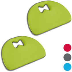 Relaxdays - Coussin de genoux pour jardin, lot de 2, aide pour les genoux, protection, universel, avec poignée, tapis genoux, vert