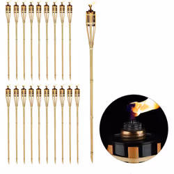Avec ces torches de jardin en lot de 20, vous apporter un éclairage enchanteur dans votre jardin. Les torches à huile en bamb ...