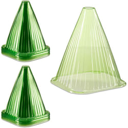 Relaxdays - Cônes de forçage, lot de 48, accessoire plantes, protection contre escargot et oiseaux, pvc, cloche, vert