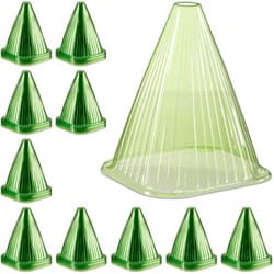 Cônes de forçage, lot de 240, accessoire plantes, protection contre escargot et oiseaux, PVC, cloche, vert