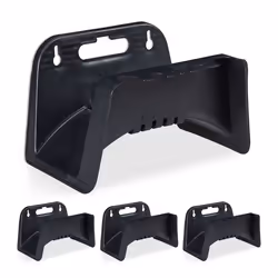 Support pour tuyau lot de 4 mural en plastique suspension pour tuyau d’arrosage de jardin HlP 14 x 24 x 16 cm noir