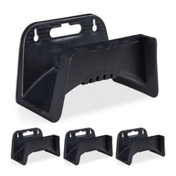 Support pour tuyau lot de 4 mural en plastique suspension pour tuyau d’arrosage de jardin HlP 14 x 24 x 16 cm noir