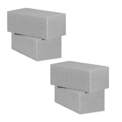 Relaxdays Mousse florale pour les fleurs sèches lot de 3 briques Mousse d’arrangement mariage 8x225x105 cm gris