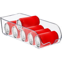 Relaxdays - Rangement frigo, organisateur cuisine, aliments, hlp 10 x 16 x 35 cm, boîte avec poignée, bac, transparent