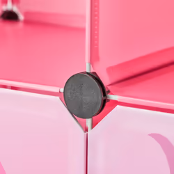 Etagère emboîtable chambre d'enfants,Château de princesse, Plastique, Armoire diy avec portes, HlP128x110x37cm - Relaxdays - Vue supplémentaire 6