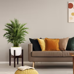 Support pour fleurs en bambou, réglage individuel, pour pots de fleurs jusqu'à 32 cm, h: 35,5 cm, marron - Relaxdays