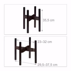Support pour fleurs en bambou, réglage individuel, pour pots de fleurs jusqu'à 32 cm, h: 35,5 cm, marron - Relaxdays - Vue supplémentaire 4