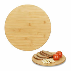 Relaxdays Drehteller Bambus planche à découper pour cuisine Rond Bambou