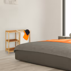 Etagère de salle de bain corbeille à linge, 3 étages, bambou, panier à linge, sac linge, 65x68x33 cm, nature - Relaxdays - Vue supplémentaire 5