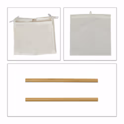 Etagère de salle de bain corbeille à linge, 3 étages, bambou, panier à linge, sac linge, 65x68x33 cm, nature - Relaxdays - Vue supplémentaire 7