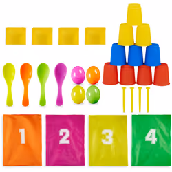 Ce jeu d’extérieur procurera de la joie et beaucoup de plaisir au prochain anniversaire d’enfant. Cet ensemble réunit à la fo ...