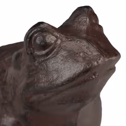 Relaxdays - figurine de jardin grenouille, assise, en fonte, apparence antique, étanche, figurine de grenouille, marron - Vue supplémentaire 5