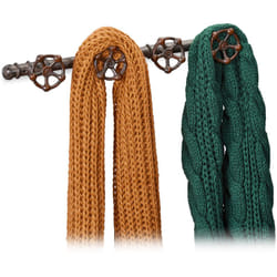 Relaxdays - Garde robe de style industriel, 4 crochets penderie, en pipeline fonte de fer décoratif, rustique, HxlxP 6,5