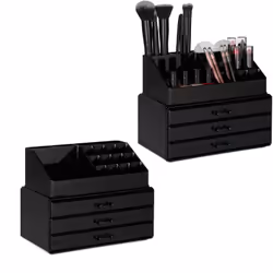 Cet organisateur de maquillage vous permet de faire de la place et de l’ordre et vous évite de devoir chercher dans votre tro ...
