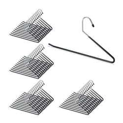 Cintres à pantalon lot de 48 revêtement pvc antidérapant peu encombrants porte-pantalons 35 cm en métal noir