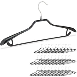 Relaxdays - Cintres pour costumes revêtement antidérapant noir métal lot de 30, noir