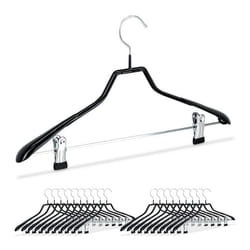 Relaxdays Cintres pour costumes revêtement antidérapant métal 42 cm lot de 20 noir