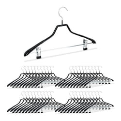Relaxdays Cintres pour costumes revêtement antidérapant métal 42 cm lot de 40 noir