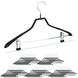 Relaxdays - Cintres pour costumes revêtement antidérapant métal 42 cm lot de 50, noir