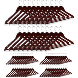 Relaxdays - 60x Cintres en bois, crochet 360°, cintres pour manteaux pantalons vêtements HxlxP: 23 x 44 x 1 cm, marron