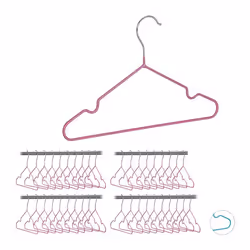 Cintres enfants lot de 40 cintres bébé décoratifs t-shirts chemises en fer revêtement PVC encoches 30 cm rose