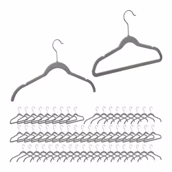 Relaxdays  60 cintres en velours Set de antidérapants cintres pantalon traverse costumes crochet 360 gris