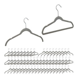Relaxdays  60 cintres en velours Set de antidérapants cintres pantalon traverse costumes crochet 360 gris