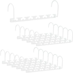 Relaxdays - Cintre gain de place métal set de 12 cintre magique organiseur armoire crochet mobile 26 cm, blanc