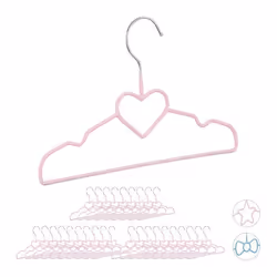 Cintres enfants lot de 30 cintres bébé décoratif chemises forme originale fer PVC 30 cm coeur