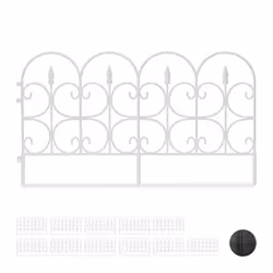 12x Bordure de jardin plastique Clôture gazon 30 cm 6 éléments 4 m parterre massif pelouse piquet