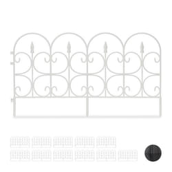 12x Bordure de jardin plastique Clôture gazon 30 cm 6 éléments 4 m parterre massif pelouse piquet