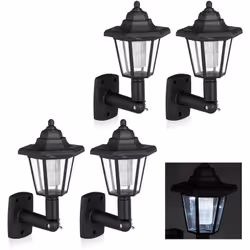 Apportez un éclairage agréable dans votre jardin avec les appliques murales solaires par lot de 4. Les lampes de jardin LED p ...