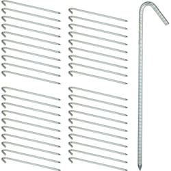 Relaxdays - Piquets de fixation sol xl, lot de 40, Sardines, acier galvanisé, tente, 39 cm, Acier électrozingué, argenté