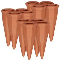 Cône en argile d'arrosage, lot de 12, accessoire d'arrosage, Bouteilles d'1L en plastique ou vin, terre cuite