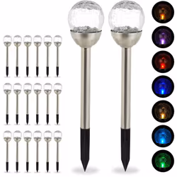 Avec ces luminaires solaires en lot de 20 apportez un éclairage enchanteur dans votre jardin. Les lampes de jardin LED sont s ...