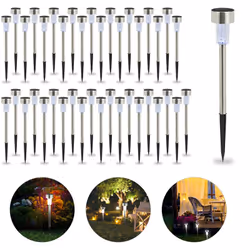 Avec ces luminaires en lot de 40, apportez un éclairage enchanteur dans votre jardin. Les lampes de jardin LED sont simplemen ...