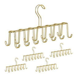 Porte-ceintures lot de 5 porte-cravates aussi pour foulards cintre en métal organiseur armoire 14 crochets doré
