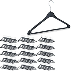 Relaxdays - 150x Cintres set cintre pantalon chemise jupe porte-cravate cintre plastique crochet rotatif, noir