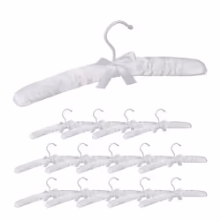 15 x Cintres en satin cintre rembourré doux pour vestes robes crochet rotatif 360° largeur 38 cm noeud blanc