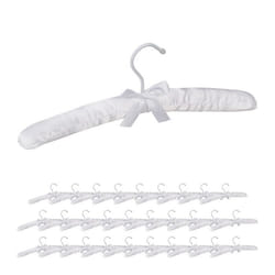 30 x Cintres en satin Cintre rembourré doux pour vestes Crochet rotatif 360° 38 cm noeud blanc