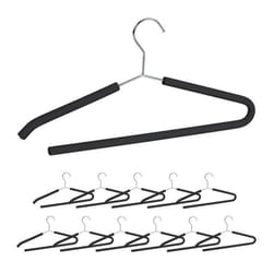 Relaxdays Cintre à pantalons set de 12 traverse pantalon mousse costume cintre ouvert antidérapant noir