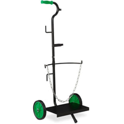 Relaxdays - Chariot de transport de Gaz, Diable bonbonnes de gaz de 5 et 11 kg,de Propane, roues en caoutchouc, acier noir