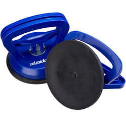Relaxdays - ventouse vitre lot de 2, transport de vitres, carreaux&plaques, capacité de charge jusqu'à 45 kg, Ø12 cm, bleu