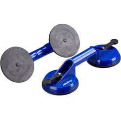 Relaxdays - ventouse double lot de 2, transport de vitres, carreaux & plaques, capacité de charge 80 kg, ø 12 cm, bleu