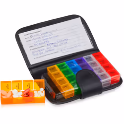 Gardez un aperçu sur vos médicaments journaliers à prendre avec ce pilulier semainier. L’ensemble comporte 7 boîtes avec les ...