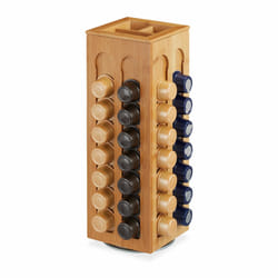 Rangement capsule Cafissimo, rotatif, porte capsules Cafissimo, bambou, hlp: 40,5 x 14 x 14 cm, nature - Relaxdays