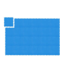 Tapis de sport et de sol, lot de 24 pièces, sans bpa, dimensions totales de chaque pièce 30 x 30 cm, bleu - Relaxdays
