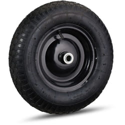 Relaxdays - Roue de brouette caoutchouc 120 kg, roue de rechange avec axe, caoutchouc essieu 4.80 4.00-8, noir