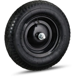 Relaxdays - Roue de brouette caoutchouc 120 kg, roue de rechange avec axe, caoutchouc essieu 4.80 4.00-8, noir