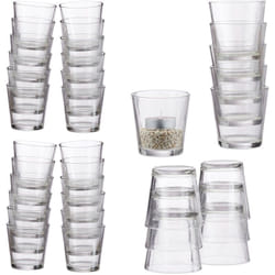 Relaxdays - Verres à bougies chauffe-plat lot de 36, bougeoirs, photophores, idée cadeau, verrines, 7,5 cm ø, transparent